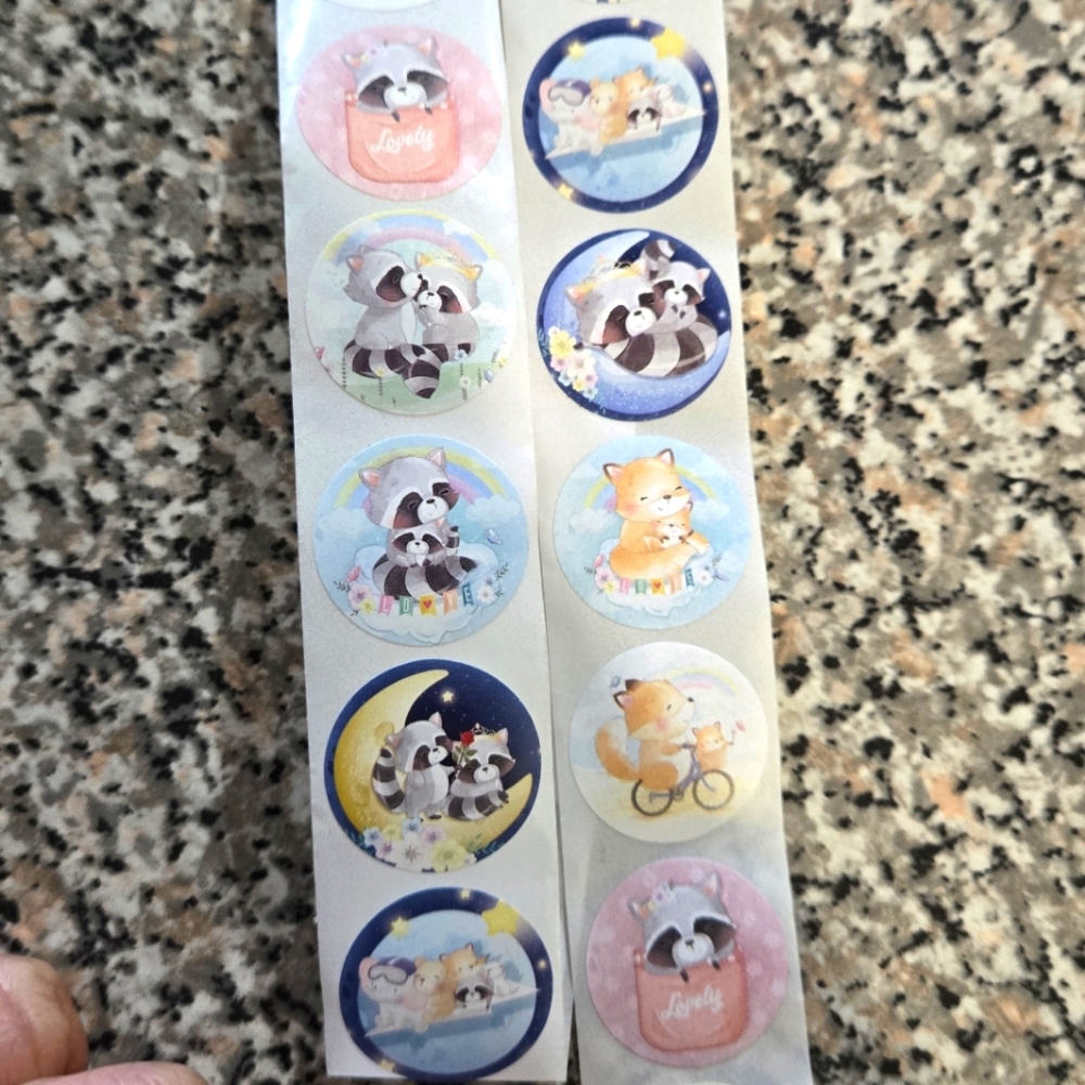 🍒🍒 Cute Animal Stickers - Raccoon and Fox